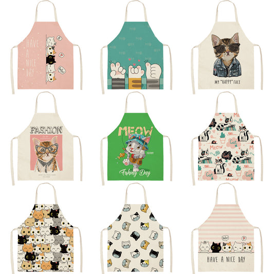 Explosive Animal Animation Multifunctional Kitchen Apron Cotton And Linen Apron