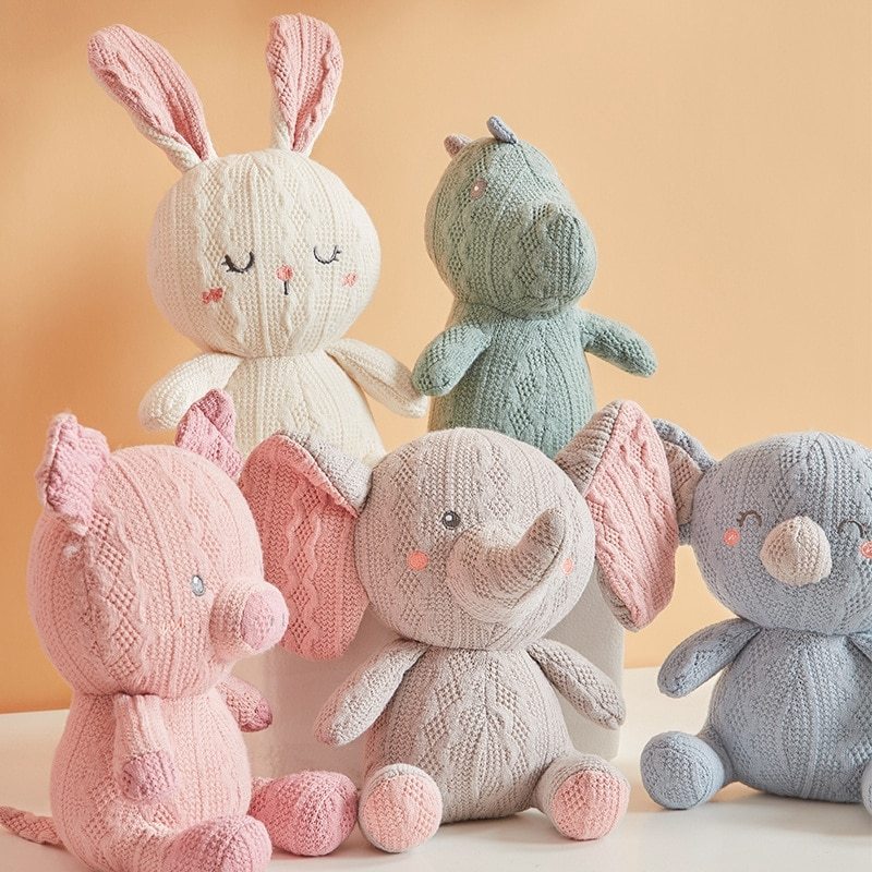 Knitted Wool Baby Toys  Rabbit, Koala, Pig, Elephant